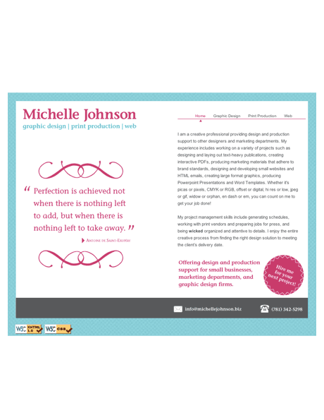 website for Michelle Johnson